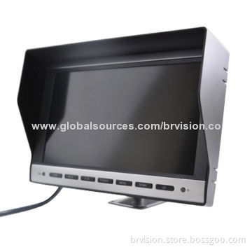 10.1-inch Quad-split Screen Monitor with Detachable Sun Shield, Remote Controller